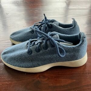 Allbirds Wool Runner Running Shoes Women's US 8W Blue Athletic‎ Lace Up 0119 NV1